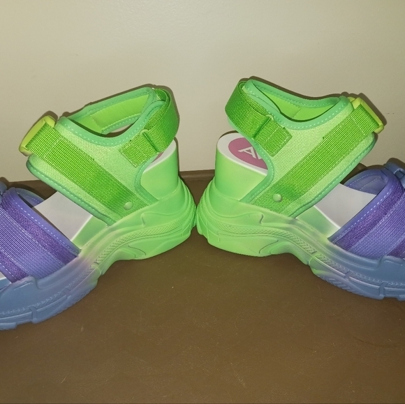 Anthony Wang Dolls Killz‎ PU Platform Sandals Shoes Strap Close 6.5 - Picture 3 of 9